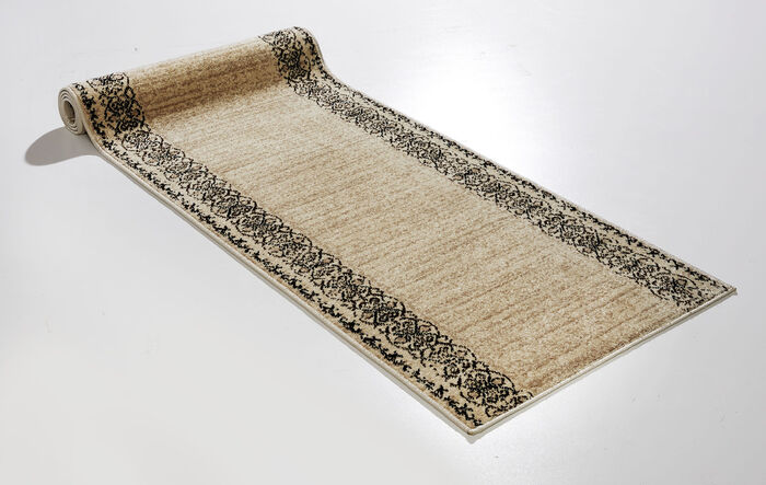 Hoogwaardige loper op maat gemaakt met rankenmotief BEIGE