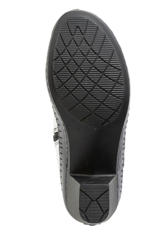 Gemini enkellaarsjes van rundnappaleer met contrasterende strepen 