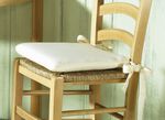 Set van 2 stoelkussens met strikkoordjes BEIGE