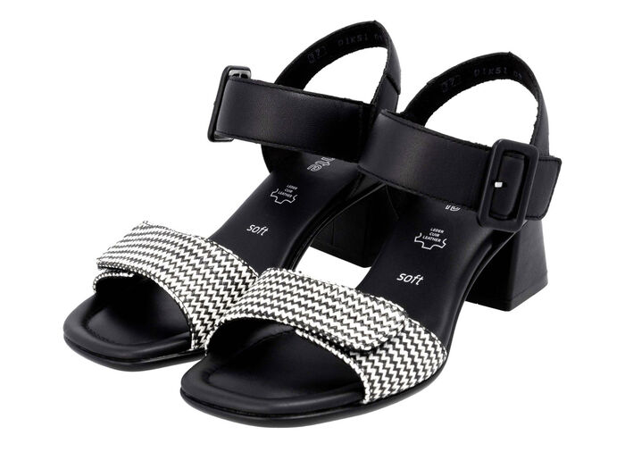 Remonte sandalen met gevlochten details SCHWARZ-WEISS