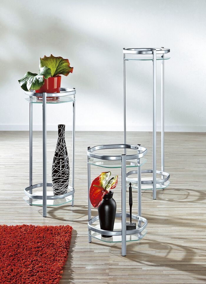 Elegante bloemenzuil van messingkleurige stalen buis ALU