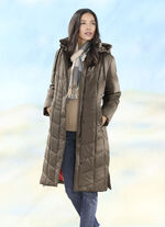 Jas met zijsplitten met rits KOFFIEBRUIN