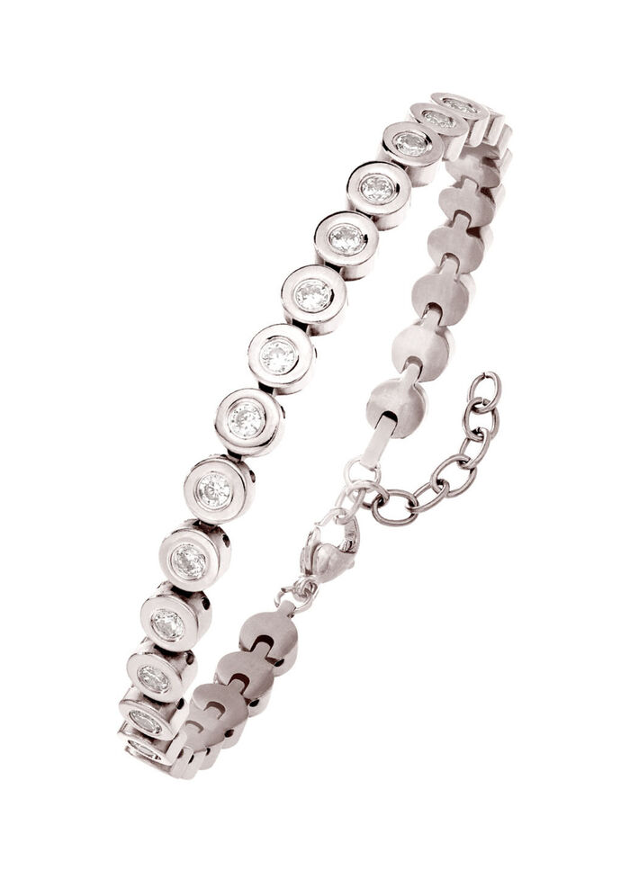 Titanium armband met synthetische zirkonia 
