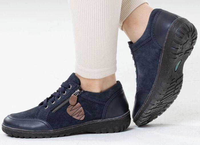 ELENA EDEN, comfortabele dames veterschoenen, breedte G, met uitneembaar voetbed MARINE