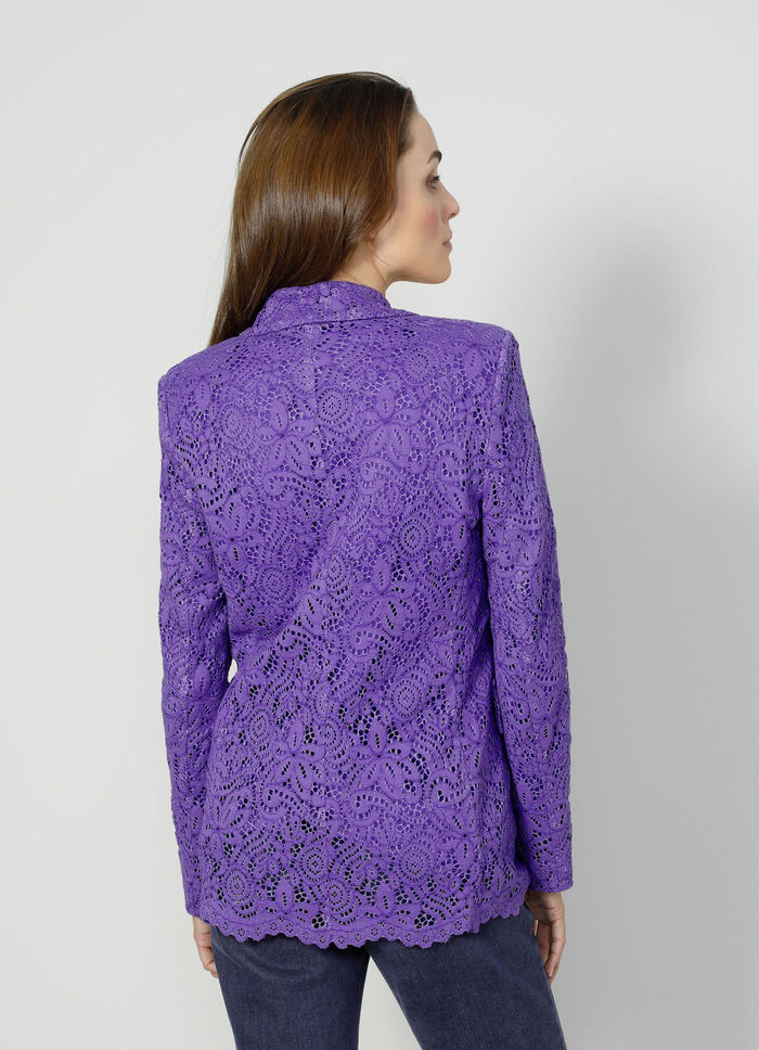 Blazer met gebloemde kanten rand 