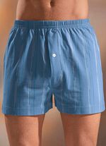 Set van vier boxershorts, met gulp, effen gestreept 