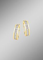 Chique creolen met 20 diamanten 