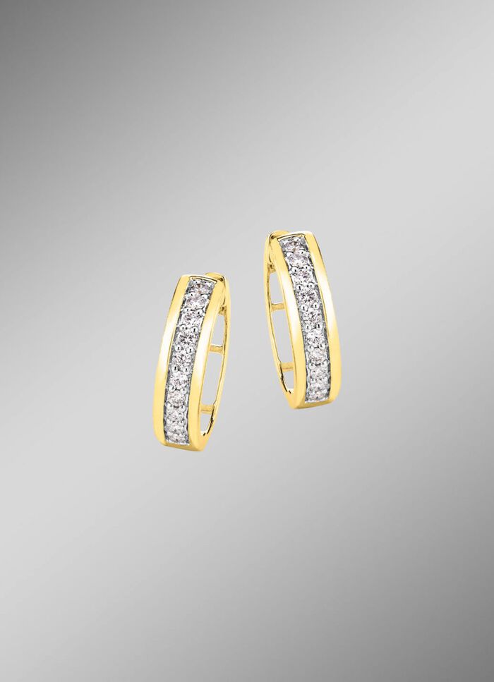 Chique creolen met 20 diamanten 