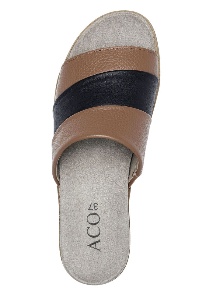 ELENA EDEN, comfortabele damesmuiltjes, breedte G, met uitneembaar voetbed COGNAC-ZWART