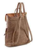 Rugzak met klep en draaisluiting BRAUN-BEIGE