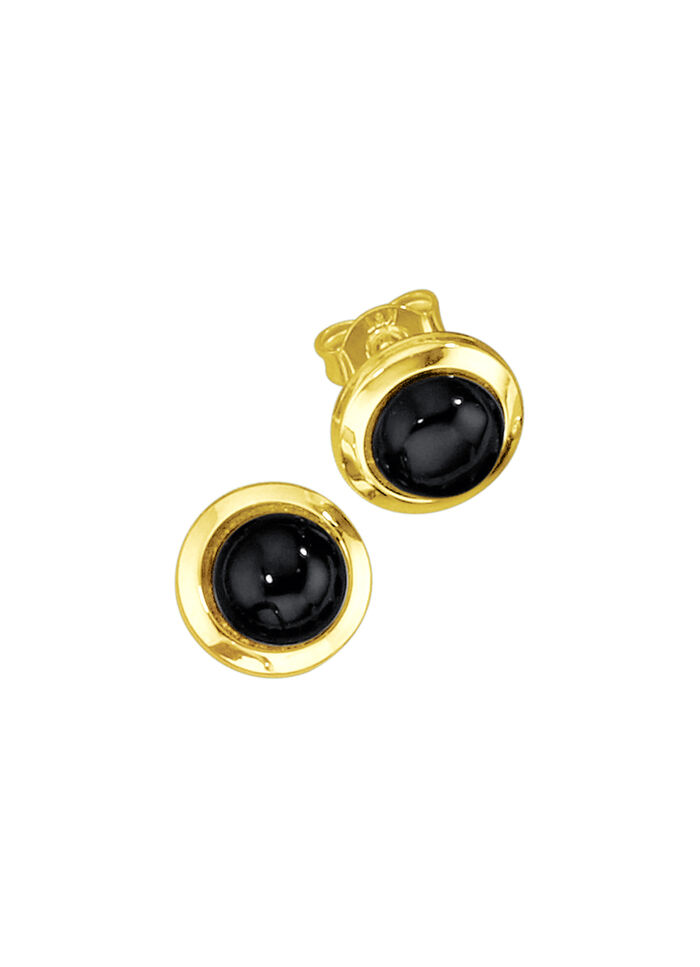 Oorknopjes met echte onyx 