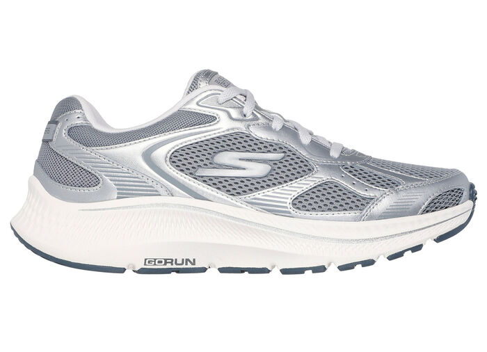 SKECHERS veterschoenen van metallic leer SILBER-GRAU