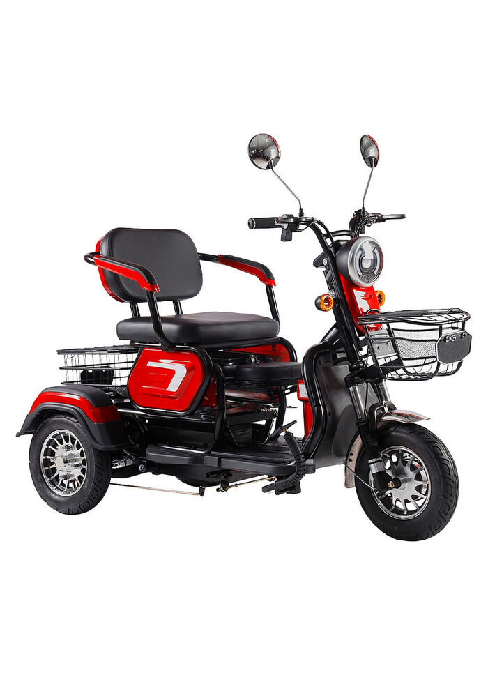 Driewielig elektrisch voertuig in de stijl van een compacte scooter ROOD