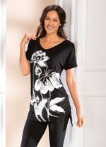 Lang shirt met contrastprint 