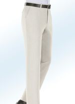 Broek in linnen-look in 2 kleuren BEIGE GEMÊLEERD