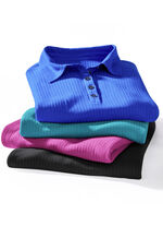 Laurina poloshirt met knoopsluiting BENZINE