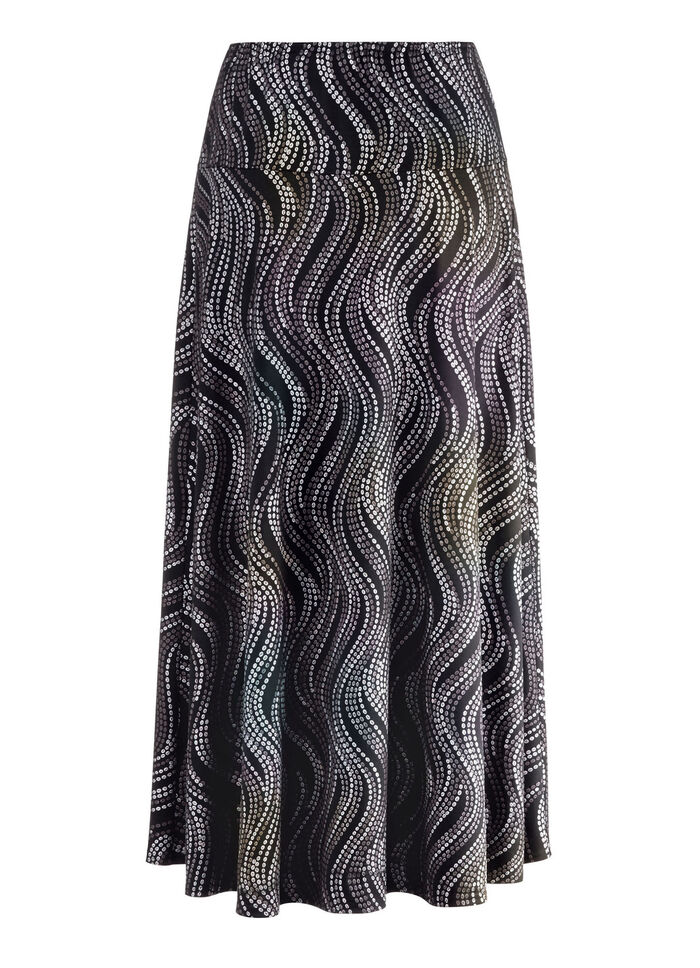 Rok met elegante glinsterende print ECRU-ROZE-MULTICOLOR