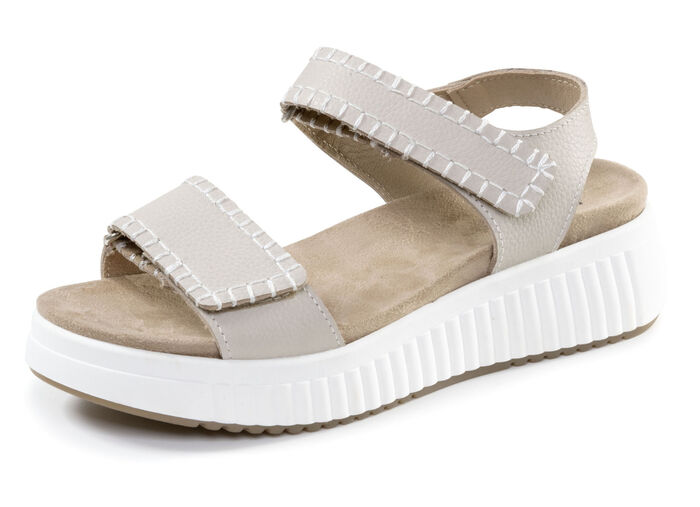 ELENA EDEN, comfortabele damessandalen, breedte H, met uitneembaar voetbed BEIGE