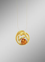 Spannende hanger met barnsteen en synthetische zirkonia 