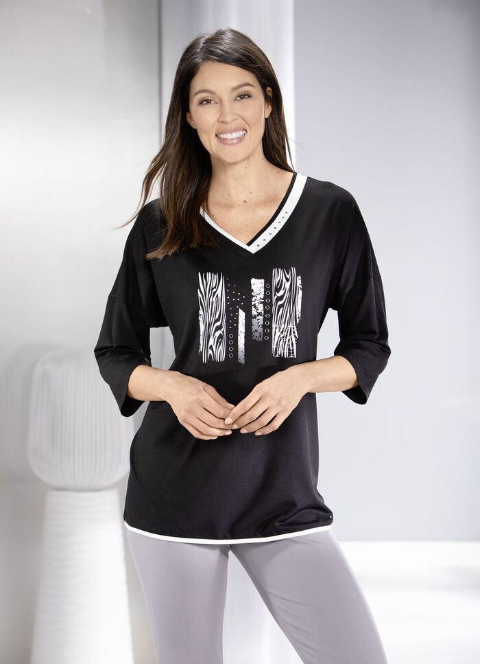 Shirt met contrasterende print 