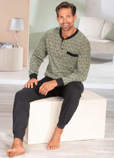 Comte pyjama met knoopsluiting en manchetten 