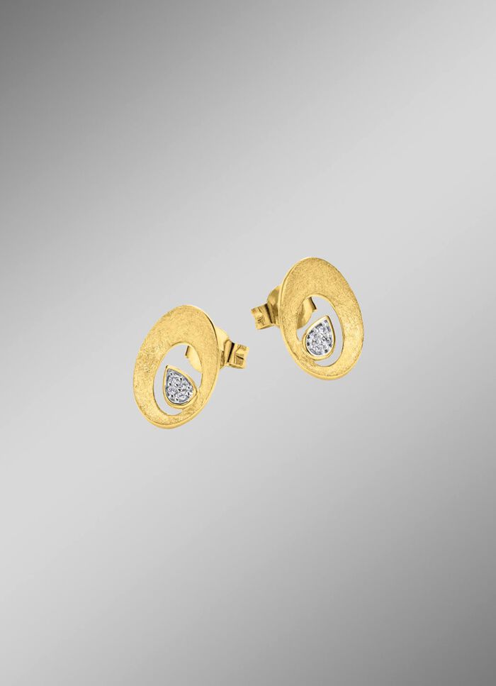 Schitterende glans: oorbellen met 8 diamanten 