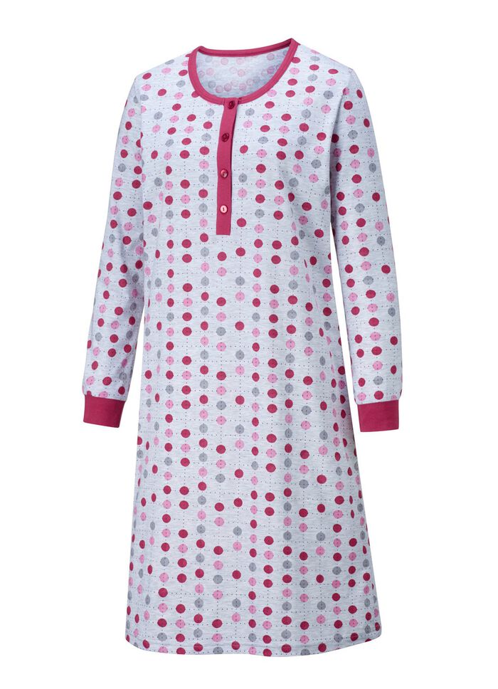 Twee-pack nachthemden, lange mouwen met knoopsluiting en manchetten 