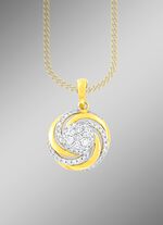 Interessante hanger met 7 briljant geslepen diamanten en 56 diamanten 