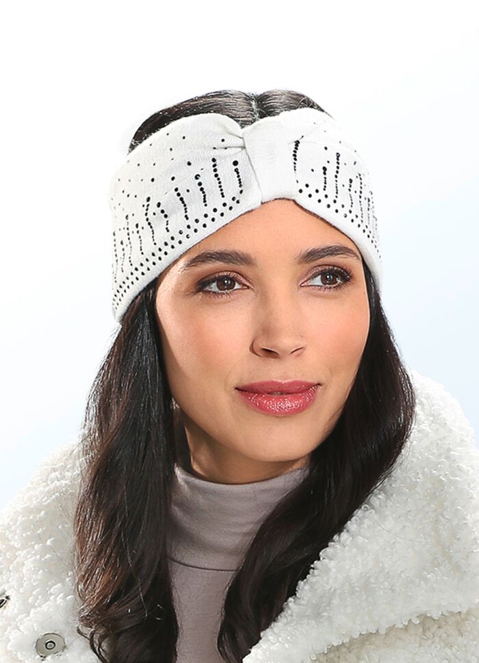 Elegante dameshoofdband met glitterapplicaties NATUURWIT