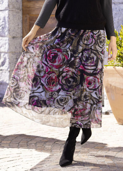 Rok met felgekleurde print 