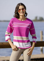 Gestreepte trui PINK-WEISS-BEIGE