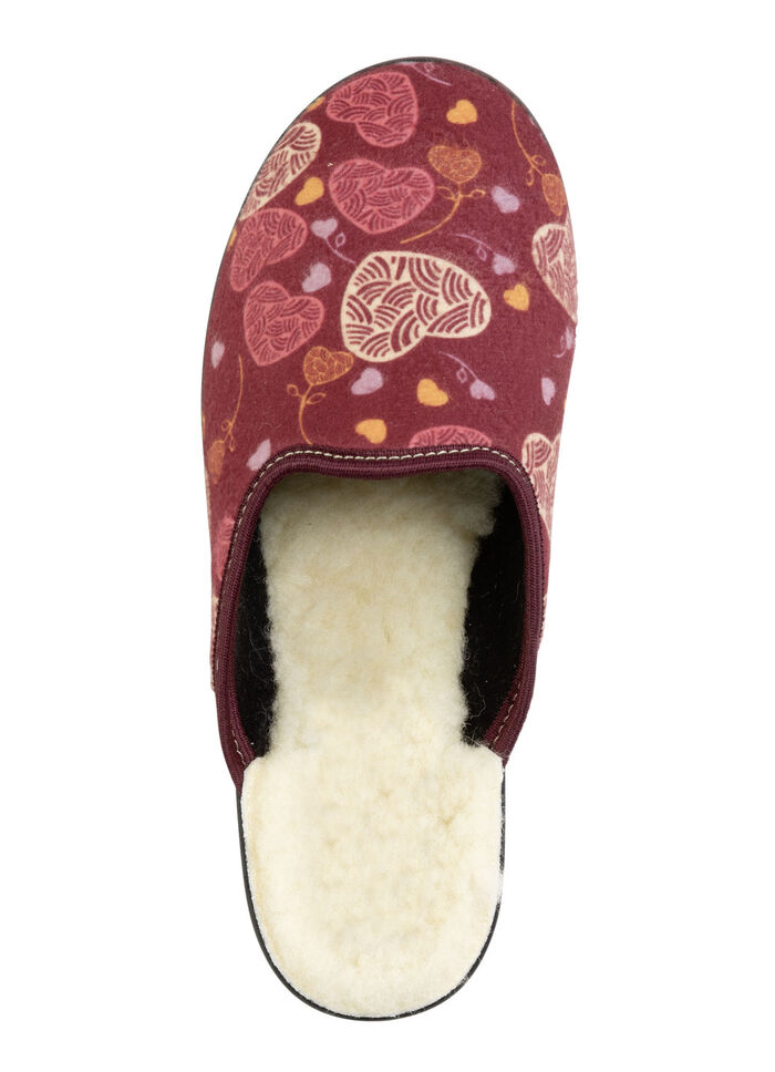 Set van twee gevoerde damespantoffels, breedte H, met textielprint 1X BORDEAUX, 1X MARINE
