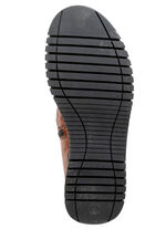 Gemini enkellaarsjes met ruches en decoratieve knopen COGNAC