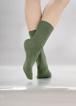 Set van vijf sokken met een drukvrije tailleband 3X KHAKI, 2X ECRU