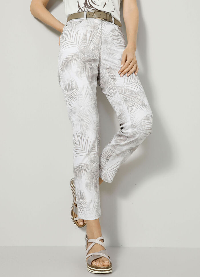 Broek in trendy bladdesign 