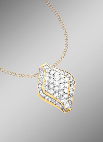 Sterk bezette kettinghanger met briljanten 