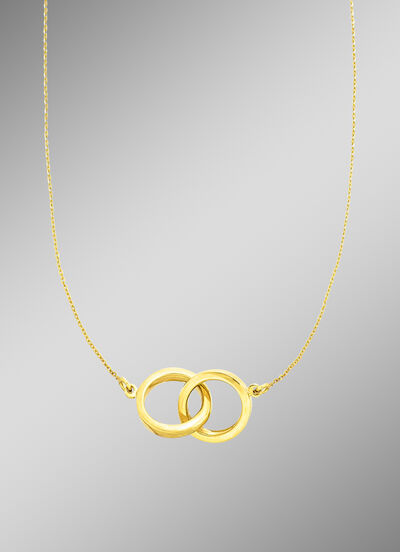 In een prachtig ontwerp: Halsketting met 2 ringen 