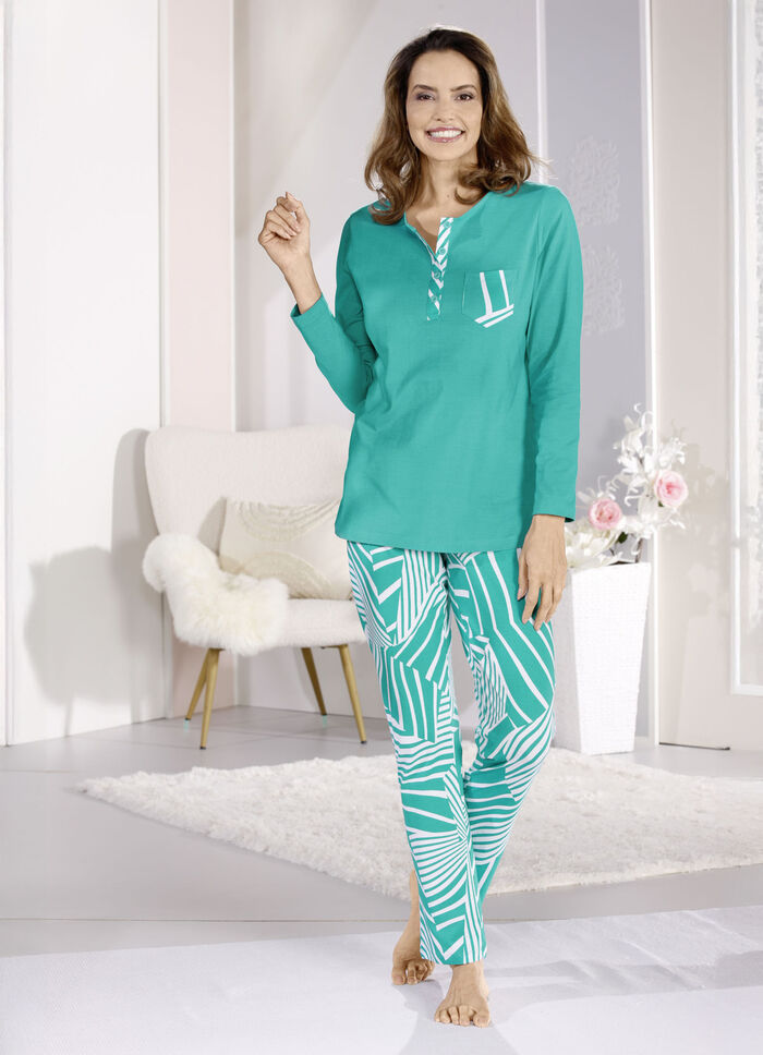 Tweepak Laurina pyjama's met knoopjes aan de voorkant 
