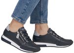Remonte sneakers met veters en glinsterende zilveren contrastrand MARINE