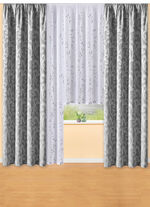 Overgordijn met universele railband ZILVER