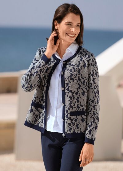 Gebreid vest in garenmix 