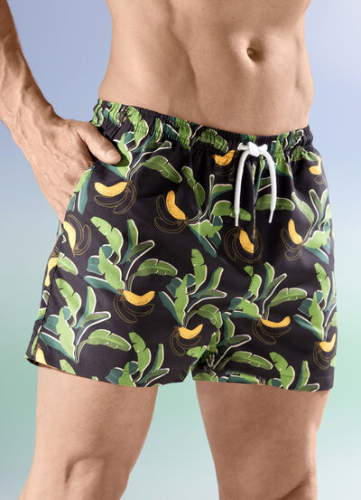 Zwemshort, all-over patroon, microvezel 