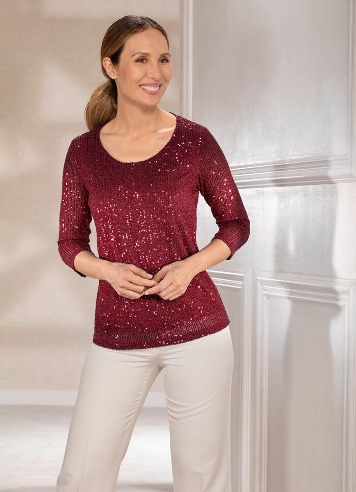 Glinsterende overhemdtuniek BORDEAUX