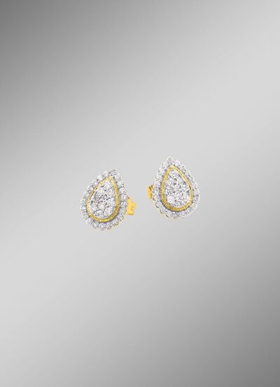 Druppelvormige oorbellen met diamanten 