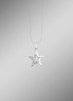 Gematteerde sterhanger met synthetische zirkonia 