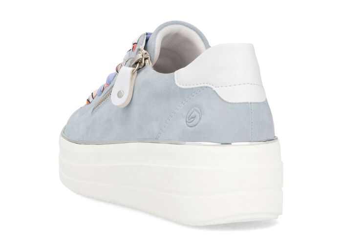 Remonte sneakers met kleurrijke vetersluiting BLAUW-WIT
