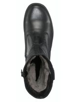 ELENA EDEN, gevoerde dameslaarzen, winterschoenen, breedte H, met lamsvacht ZWART