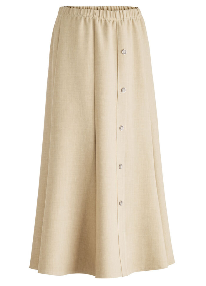 Rok met decoratieve knoopsluiting BEIGE MELANGE