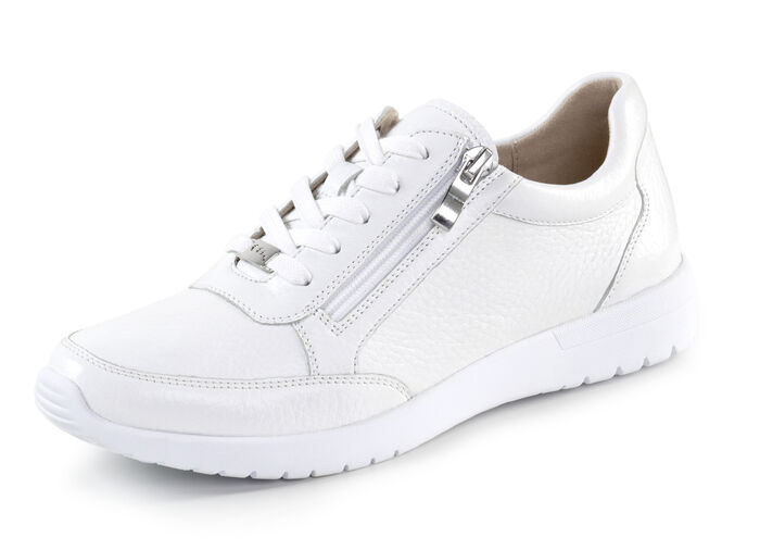 ELENA EDEN sneakers van fijn glanzend, generfd hertennappaleer WEISS