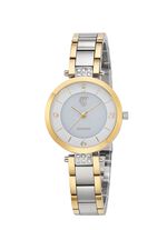 ETT-dameshorloge op zonne-energie met roestvrijstalen polsband en kast 